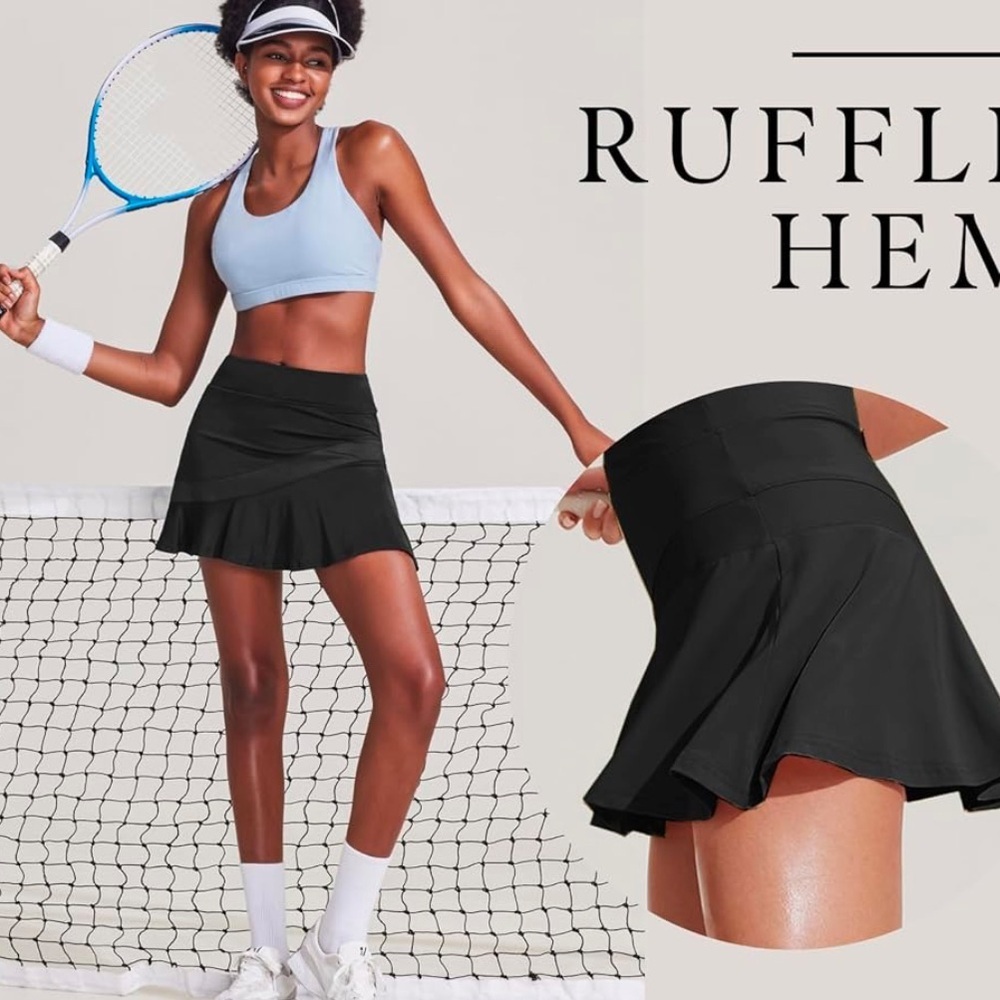 Women’s Black Tennis Skirt - Picture 1 of 3